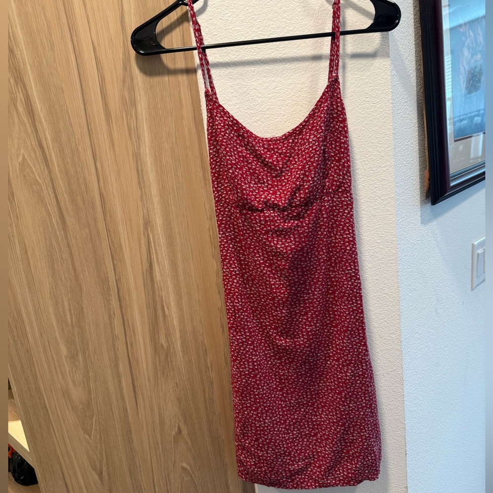 Red Floral Sleeveless Dress